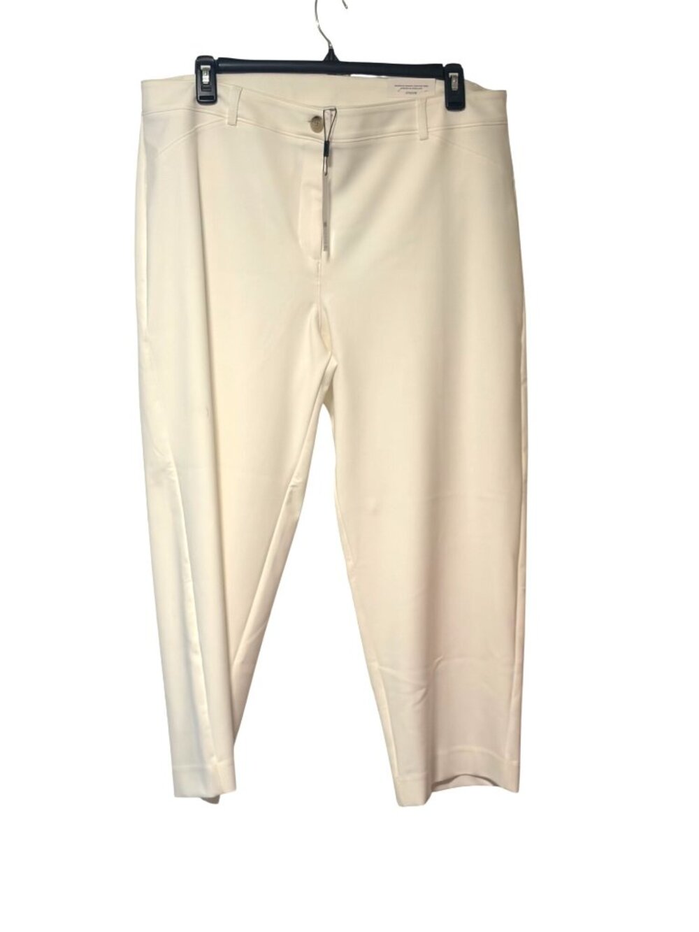 New Chicos Size 4 20 White Straight Leg Pants Fly Front Ankle